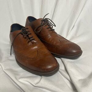 Cole Haan Oxford Wayne C30687 Wingtip Leather Mens Size 10.5 British Tan